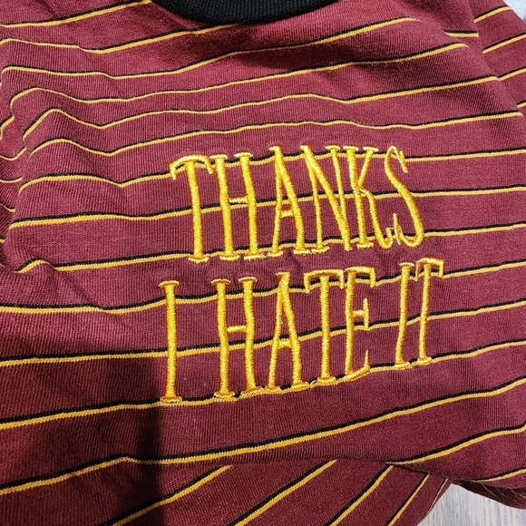 Hot Topic | Striped Tunic Dress | Red & gold | Thanks I Hate It | Women's Small - Picture 4 of 6